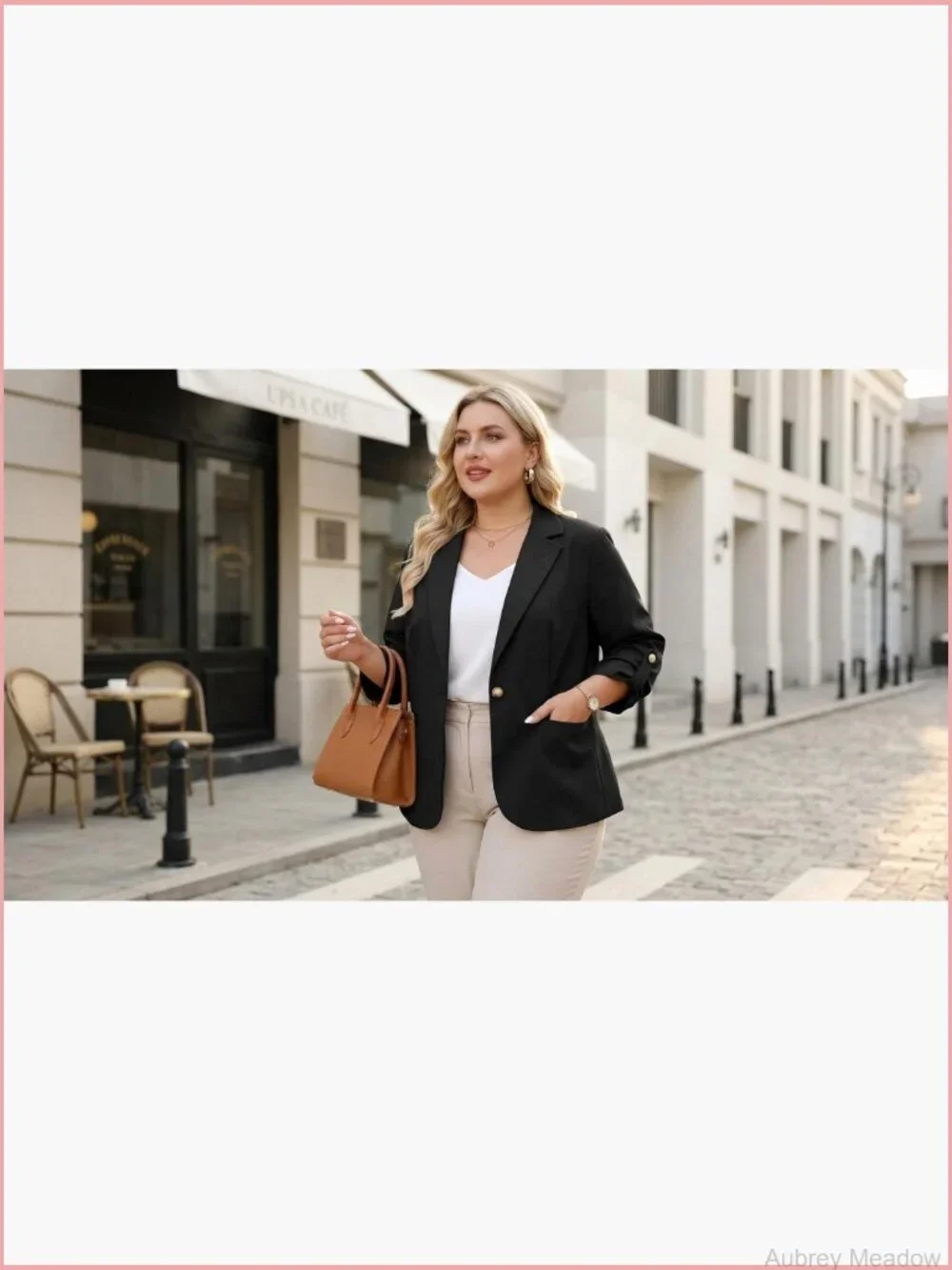 Plus Size Linen Cotton Blazer Lightweight Office Work Suit Jacket